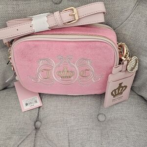 Juicy Couture Pink Crossbody Bag with Gold Accents